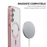 ENKAY Samsung Galaxy S24 Deksel Belagt Kant Glitter MagSafe Sølv