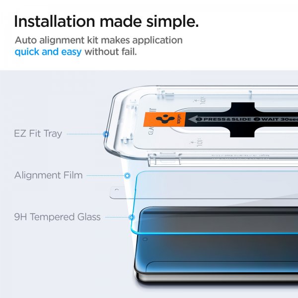 Spigen Samsung Galaxy S24/Galaxy S25 Skjermbeskytter GLAS.tR EZ Fit 2-pakning