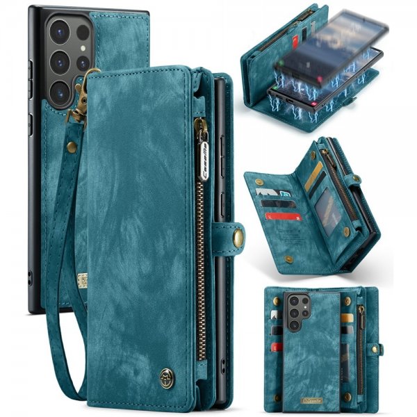 CaseMe Samsung Galaxy S24 Ultra Etui 008 Series Avtakbart Deksel Blå