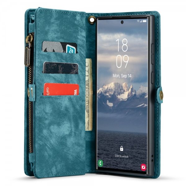 CaseMe Samsung Galaxy S24 Ultra Etui 008 Series Avtakbart Deksel Blå