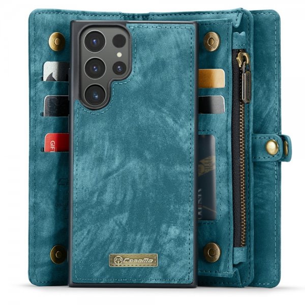 CaseMe Samsung Galaxy S24 Ultra Etui 008 Series Avtakbart Deksel Blå