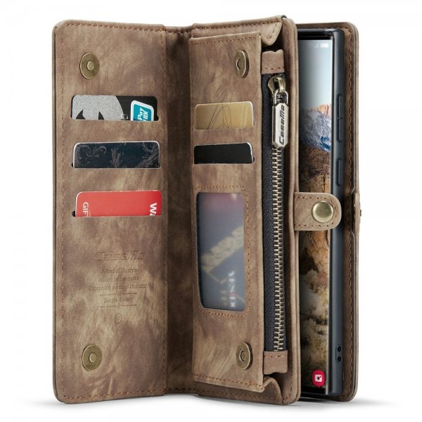 CaseMe Samsung Galaxy S24 Ultra Etui 008 Series Avtakbart Deksel Brun