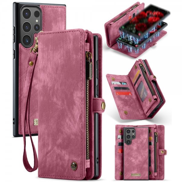 CaseMe Samsung Galaxy S24 Ultra Etui 008 Series Avtakbart Deksel Rød