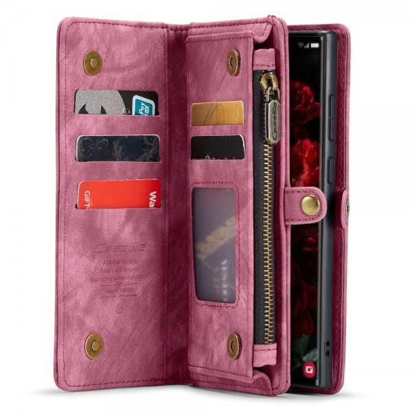 CaseMe Samsung Galaxy S24 Ultra Etui 008 Series Avtakbart Deksel Rød