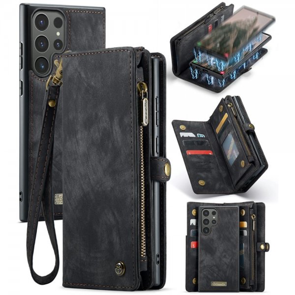 CaseMe Samsung Galaxy S24 Ultra Etui 008 Series Avtakbart Deksel Svart