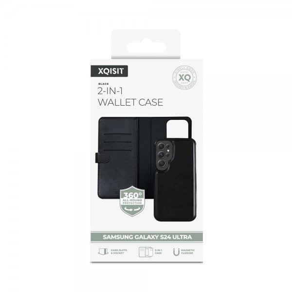 Xqisit Samsung Galaxy S24 Ultra Etui 2-in-1 Wallet Case Svart