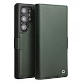 Qialino Samsung Galaxy S24 Ultra Etui Ekte Skinn Grønn