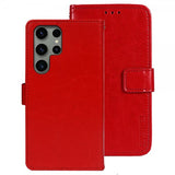 Samsung Galaxy S24 Ultra Etui Skinntekstur Rød