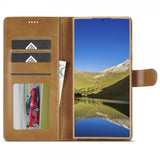 Lc.Imeeke Samsung Galaxy S24 Ultra Etui med Kortlomme stativfunksjon Lysebrun