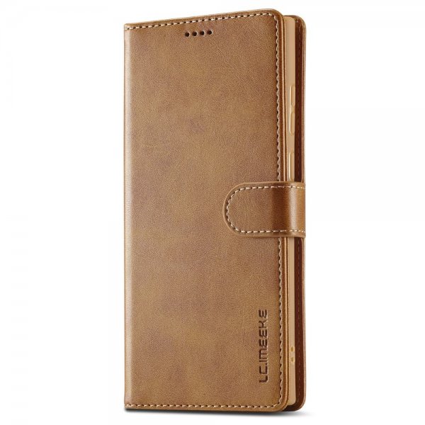Lc.Imeeke Samsung Galaxy S24 Ultra Etui med Kortlomme stativfunksjon Lysebrun