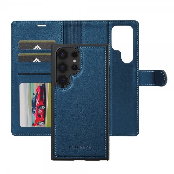Lc.Imeeke Samsung Galaxy S24 Ultra Etui Avtagbart Deksel L2 Series MagSafe Blå