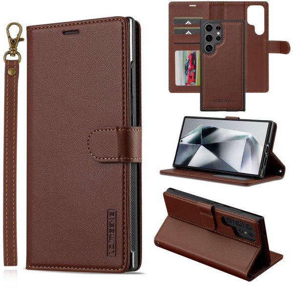 Lc.Imeeke Samsung Galaxy S24 Ultra Etui Avtagbart Deksel L2 Series MagSafe Brun