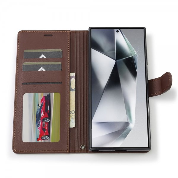 Lc.Imeeke Samsung Galaxy S24 Ultra Etui Avtagbart Deksel L2 Series MagSafe Brun