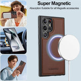 Lc.Imeeke Samsung Galaxy S24 Ultra Etui Avtagbart Deksel L2 Series MagSafe Brun