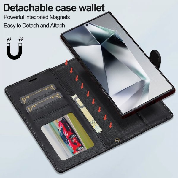 Lc.Imeeke Samsung Galaxy S24 Ultra Etui Avtagbart Deksel L2 Series MagSafe Svart
