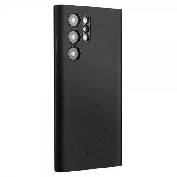 Qialino Samsung Galaxy S24 Ultra Etui View Window Ekte skinn Svart
