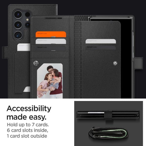 Spigen Samsung Galaxy S24 Ultra Etui Wallet S Plus Svart