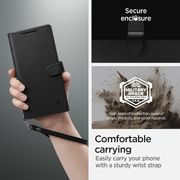 Spigen Samsung Galaxy S24 Ultra Etui Wallet S Plus Svart