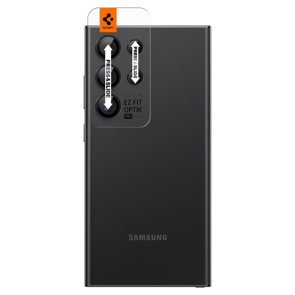 Spigen Samsung Galaxy S24 Ultra Kamerabeskytter GLAS.tR EZ Fit Optik Pro 2-pakning Svart
