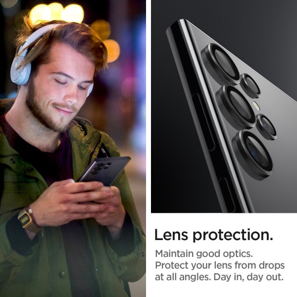 Spigen Samsung Galaxy S24 Ultra Kamerabeskytter GLAS.tR EZ Fit Optik Pro 2-pakning Svart