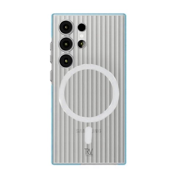 Rvelon Samsung Galaxy S24 Ultra Deksel Korrugerte MagSafe Blå