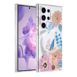 Samsung Galaxy S24 Ultra Deksel Blomstermønster MagSafe Rosa Blå