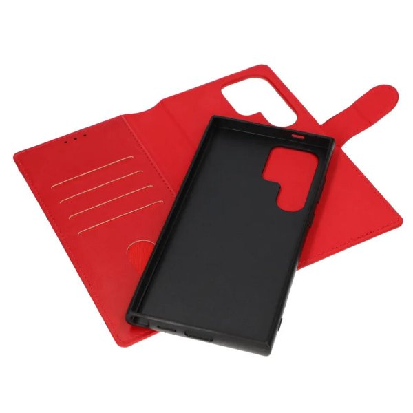 Rvelon Samsung Galaxy S24 Ultra Etui Detachable Wallet Case Rød