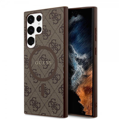 Guess Samsung Galaxy S24 Ultra 4G Pattern MagSafe Brun
