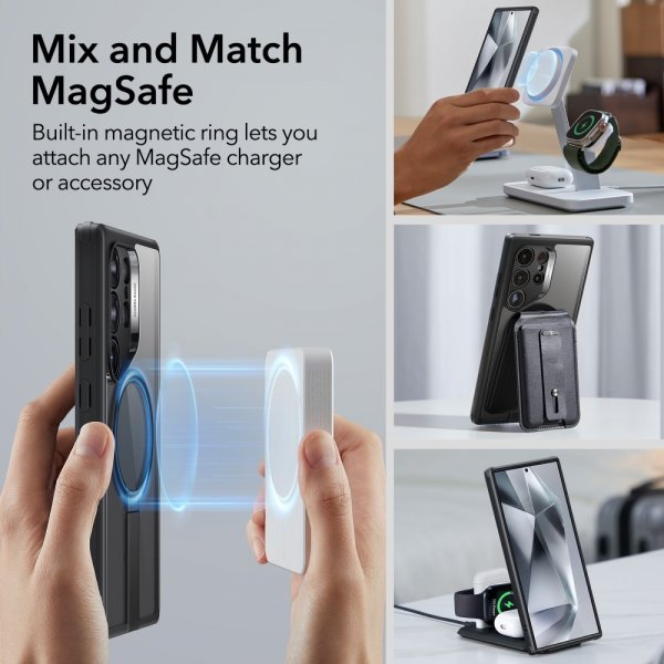 ESR Samsung Galaxy S24 Ultra Deksel Boost Flickstand MagSafe Frostad Transparent