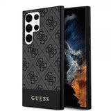 Guess Samsung Galaxy S24 Ultra Bottom Stripe Metal Logo Svart
