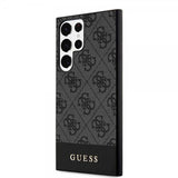 Guess Samsung Galaxy S24 Ultra Bottom Stripe Metal Logo Svart