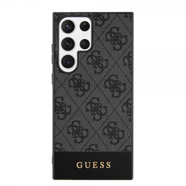 Guess Samsung Galaxy S24 Ultra Bottom Stripe Metal Logo Svart