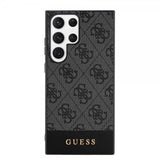 Guess Samsung Galaxy S24 Ultra Bottom Stripe Metal Logo Svart
