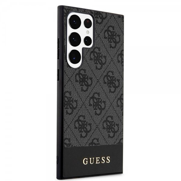 Guess Samsung Galaxy S24 Ultra Bottom Stripe Metal Logo Svart