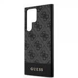 Guess Samsung Galaxy S24 Ultra Bottom Stripe Metal Logo Svart