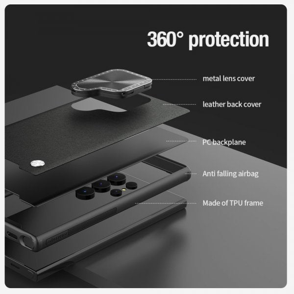 Nillkin Samsung Galaxy S24 Ultra Deksel CamShield Prop Leather MagSafe Svart