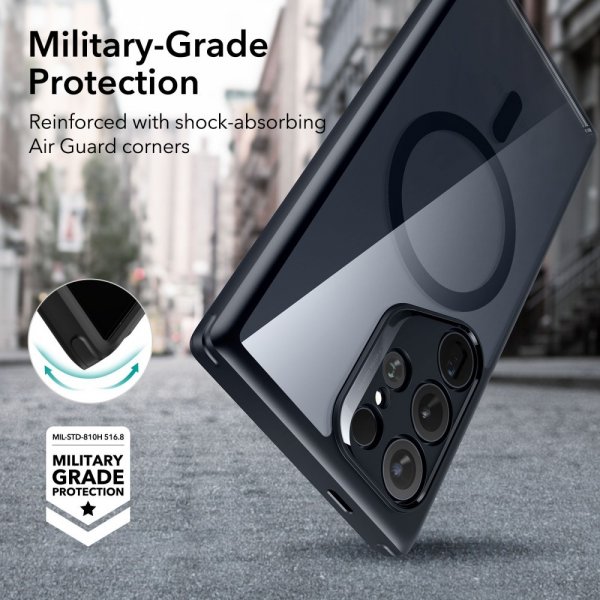 ESR Samsung Galaxy S24 Ultra Deksel Classic Hybrid HaloLock Clear Black