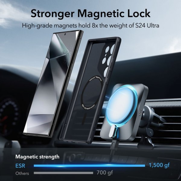 ESR Samsung Galaxy S24 Ultra Deksel Classic Hybrid HaloLock Frosted Black