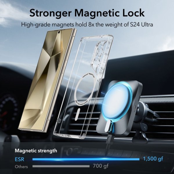 ESR Samsung Galaxy S24 Ultra Deksel Classic Hybrid HaloLock Transparent
