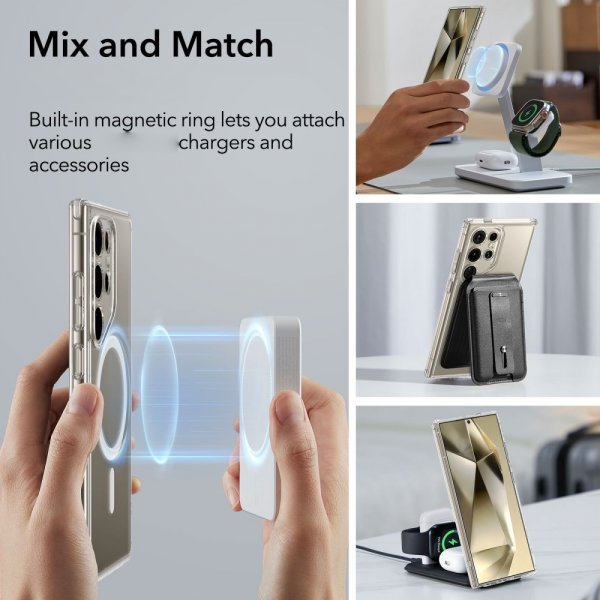 ESR Samsung Galaxy S24 Ultra Deksel Classic Hybrid HaloLock Transparent