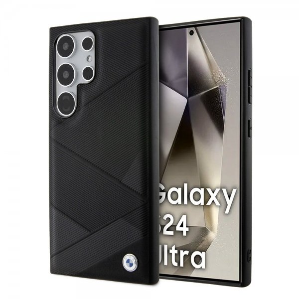 BMW Samsung Galaxy S24 Ultra Genuine Leather Textured Svart