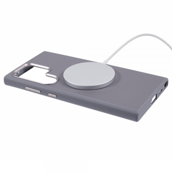 X-Level Samsung Galaxy S24 Ultra Deksel Skinntekstur MagSafe Grå