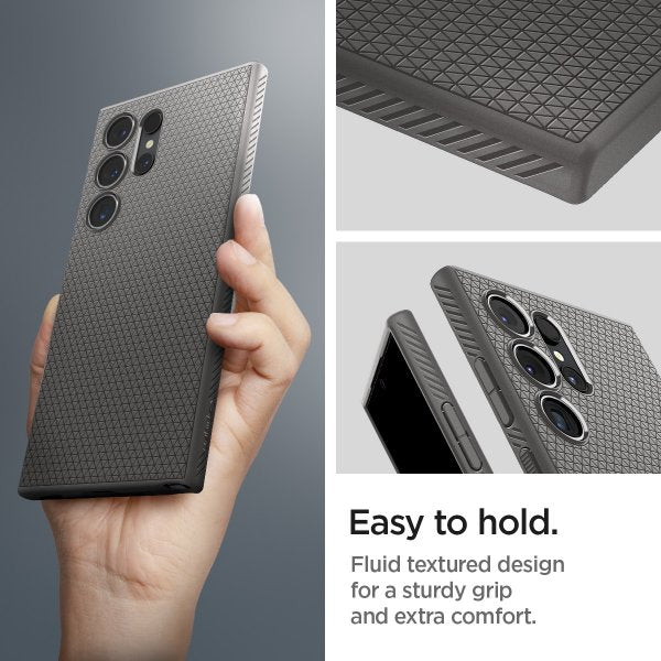 Spigen Samsung Galaxy S24 Ultra Deksel Liquid Air Marble Grey
