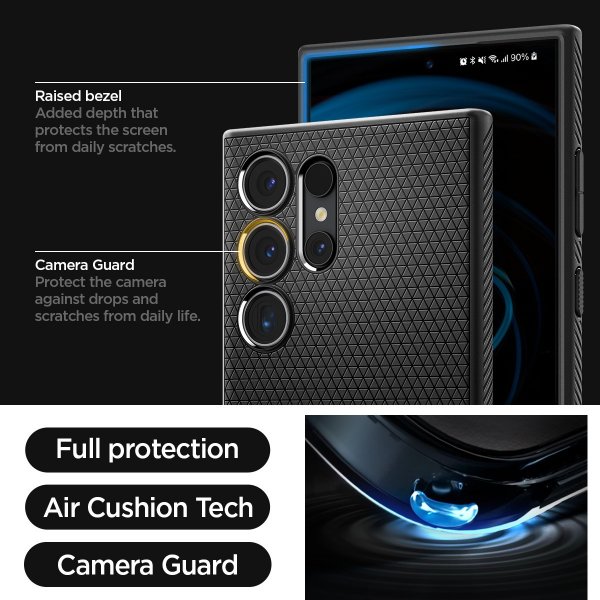 Spigen Samsung Galaxy S24 Ultra Deksel Liquid Air Matte Black