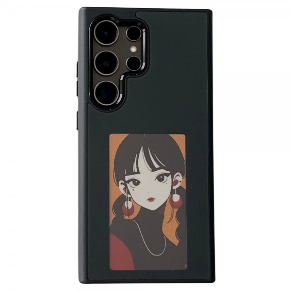Samsung Galaxy S24 Ultra Deksel Innebygd skjerm E Ink Case Svart
