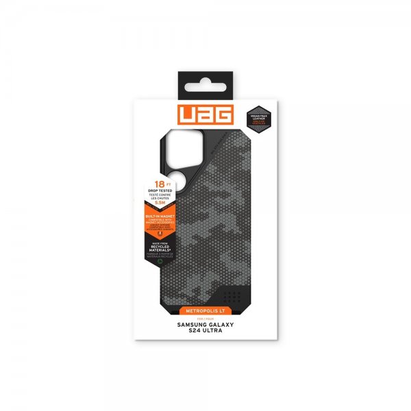 Urban Armor Gear (UAG) Samsung Galaxy S24 Ultra Deksel Metropolis LT MagSafe Micro Hex Camo Graphite