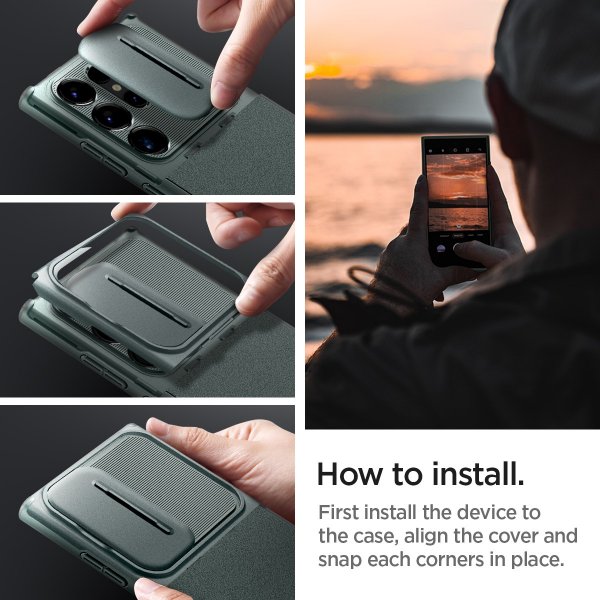 Spigen Samsung Galaxy S24 Ultra Deksel Optik Armor Abyss Green