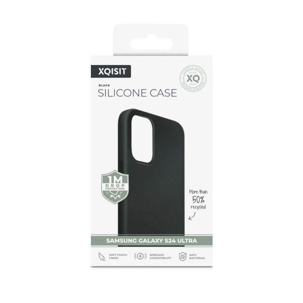 Xqisit Samsung Galaxy S24 Ultra Deksel Silicone Case Svart