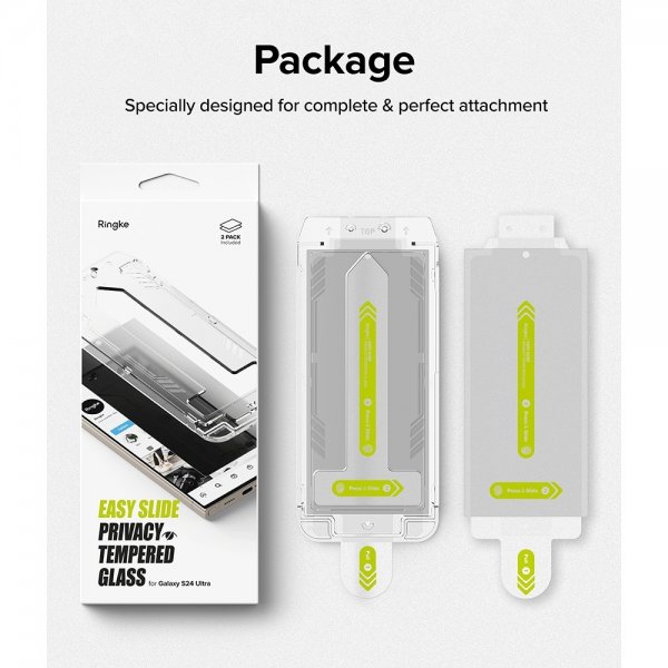 Ringke Samsung Galaxy S24 Ultra Skjermbeskytter Easy Slide Privacy 2-pakning