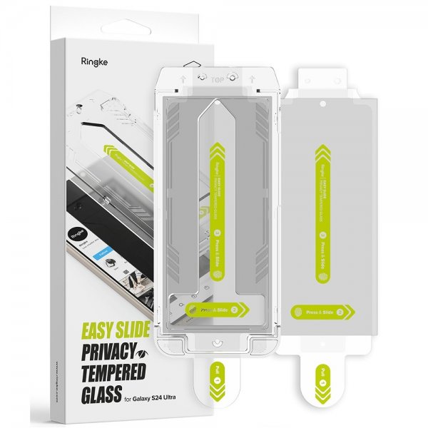 Ringke Samsung Galaxy S24 Ultra Skjermbeskytter Easy Slide Privacy 2-pakning